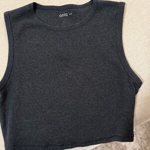 Onia Everyday Muscle Tank Top Dark Gray Size Small
